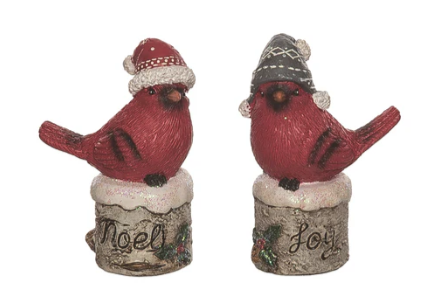 Resin Cardinals W/Hats