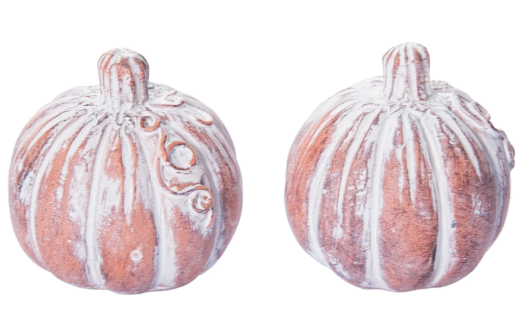 Mini Whitewash Orange Pumpkin