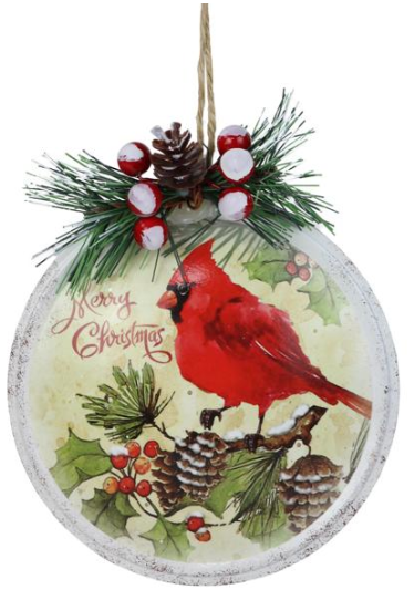 METAL CARDINAL ORNAMENT