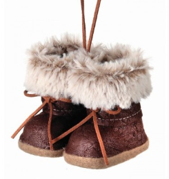 FEAUX FUR/LEATHER BOOTS ORNAMENT