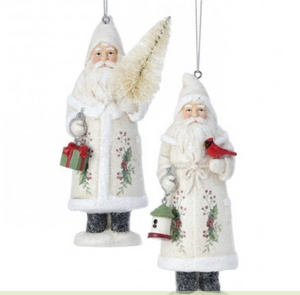 SANTA W/ ETCHED BRY ORNAMENT