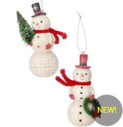 PULP VILLAGE SNOWMEN ORNAMENT