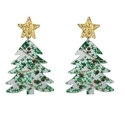 GLITTER TREE EARRING
