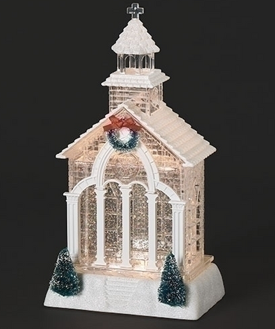 SWIRL CHURCH W/ WREATH LANTERN