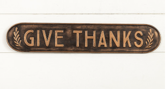 Give Thanks Sign - Metal