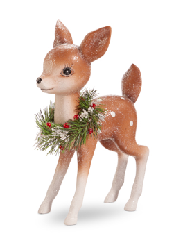 Retro Deer with Wreath