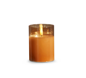 Gold Glass Ivory Pillar Candle (multiple sizes)