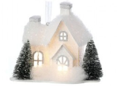 LED/BTY TMR WINTERS HOUSE ORNAMENT