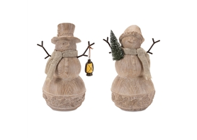 Natural Woodsy Snowman Resin