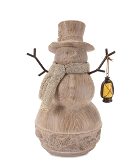 Natural Woodsy Snowman Resin