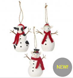 FARM SNOWMAN ORNAMENT