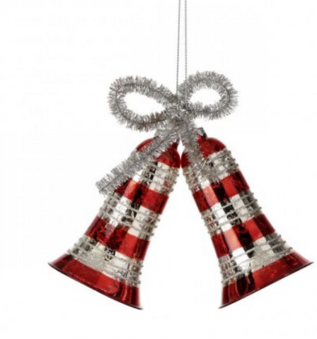 GLASS DOUBLE BELL ORNAMENT