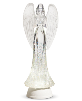 LIGHTED ANGEL W/ SWIRLING GLITTER