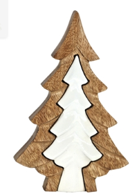 Wood & White Enamel Tree