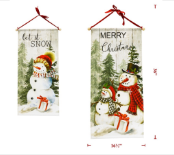 Canvas Snowman Wall Hanger (lights up)