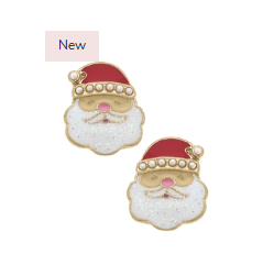 Pearl Stud Santa Earrings