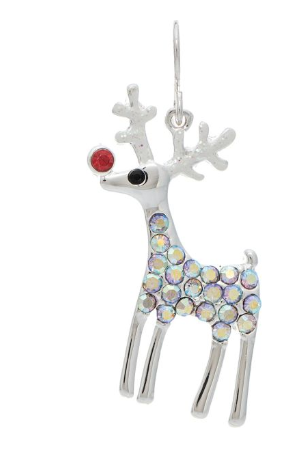 Blingy Red Nosed Reindeer Earring