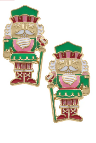 Nutcracker Enamel Stud Earrings