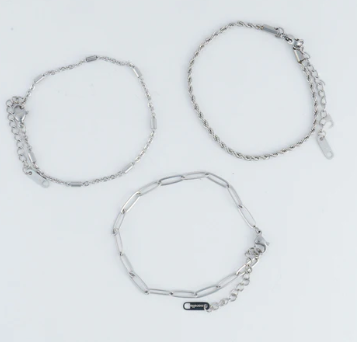 Paperclip, Twisted &Dainty Chain Bracelet Set (Copy)