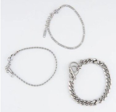 Chunky, Figaro & Dainty Chain Bracelet