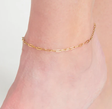 Dainty Paper Clip Chain Anklet