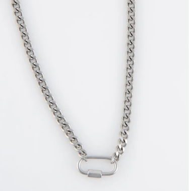 Two Tone Carabiner Chain Necklace