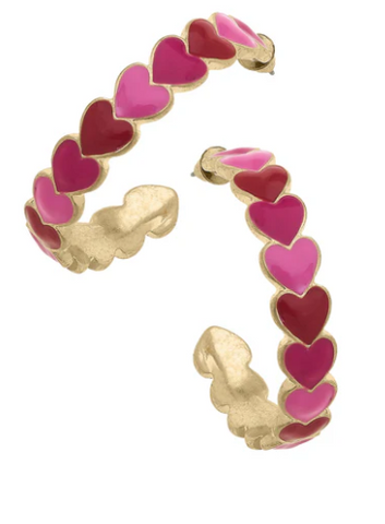 Valentines Enamel Hearts Hoop