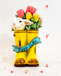 Poly Boot W / Bunny And Flowers