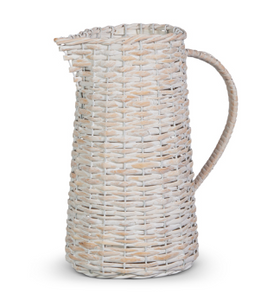 Whitewash Woven Pitcher