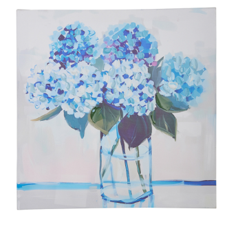 Medium Blue Floral Wall Art