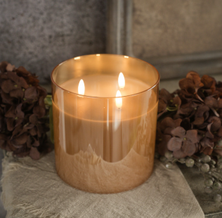 Glass Smooth Flameless Candle - Champagne