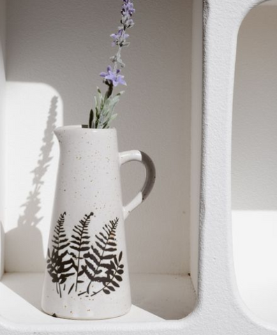 Blk/Wht Fern Pattern Pitcher