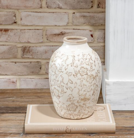 Beige Heirloom Vase 10.25"