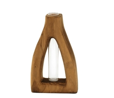 Open Wood Stem Vase