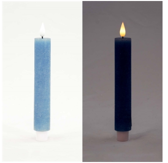 Blue Thick Taper LED Candle