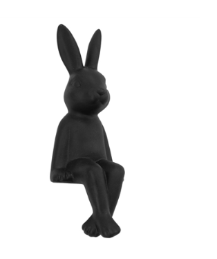 Black Resin Shelf-Sitter Bunny