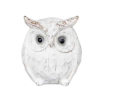 Antique White Resin Owl