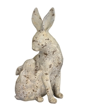 Resin Mama and Baby Standing Bunny