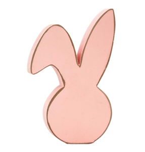 Pink Wood Bunny Head