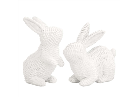 White Basket-Look Bunny