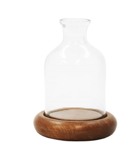 Glass Jar on Wood Base