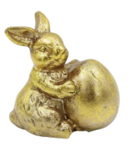 Mini Resin Gold Bunny w/ Egg