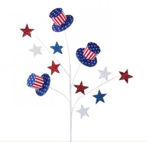 AMERICANA HAT W/STARS SPRAY