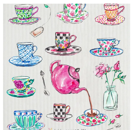Teatime Swedish Dishcloth
