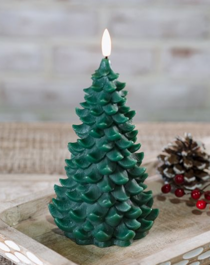 Green LED Wax Tree Candle (2 sizes)