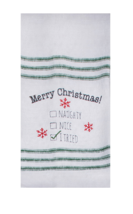 Merry Christmas EMB Tea Towel