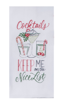 Cocktails EMB Flour Sack Towel