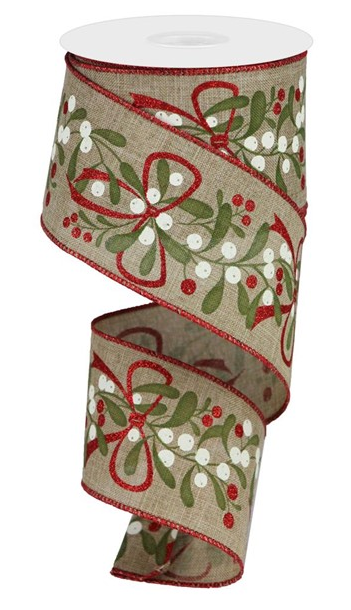 MISTLETOE W/BOW ON ROYAL