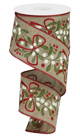 MISTLETOE W/BOW ON ROYAL
