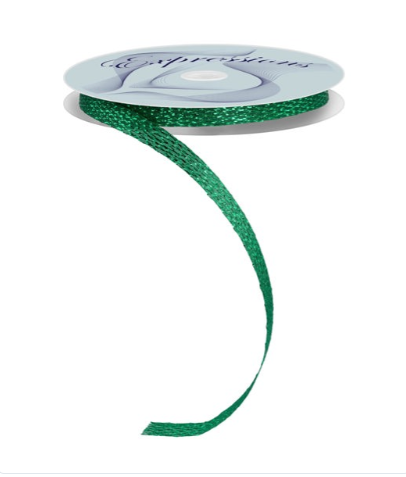 METALLIC CORSAGE RIBBON-EMERALD